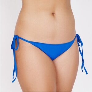 Frederick's of Hollywood Blue Side Tie Bikini Bottoms Size Large